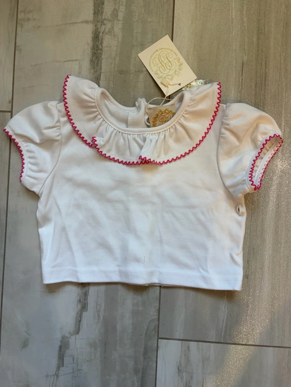 NWT TBBC Classic Plaid Brooksy Bubble Romper & Ruffle Shirt Set Girls 18-24M